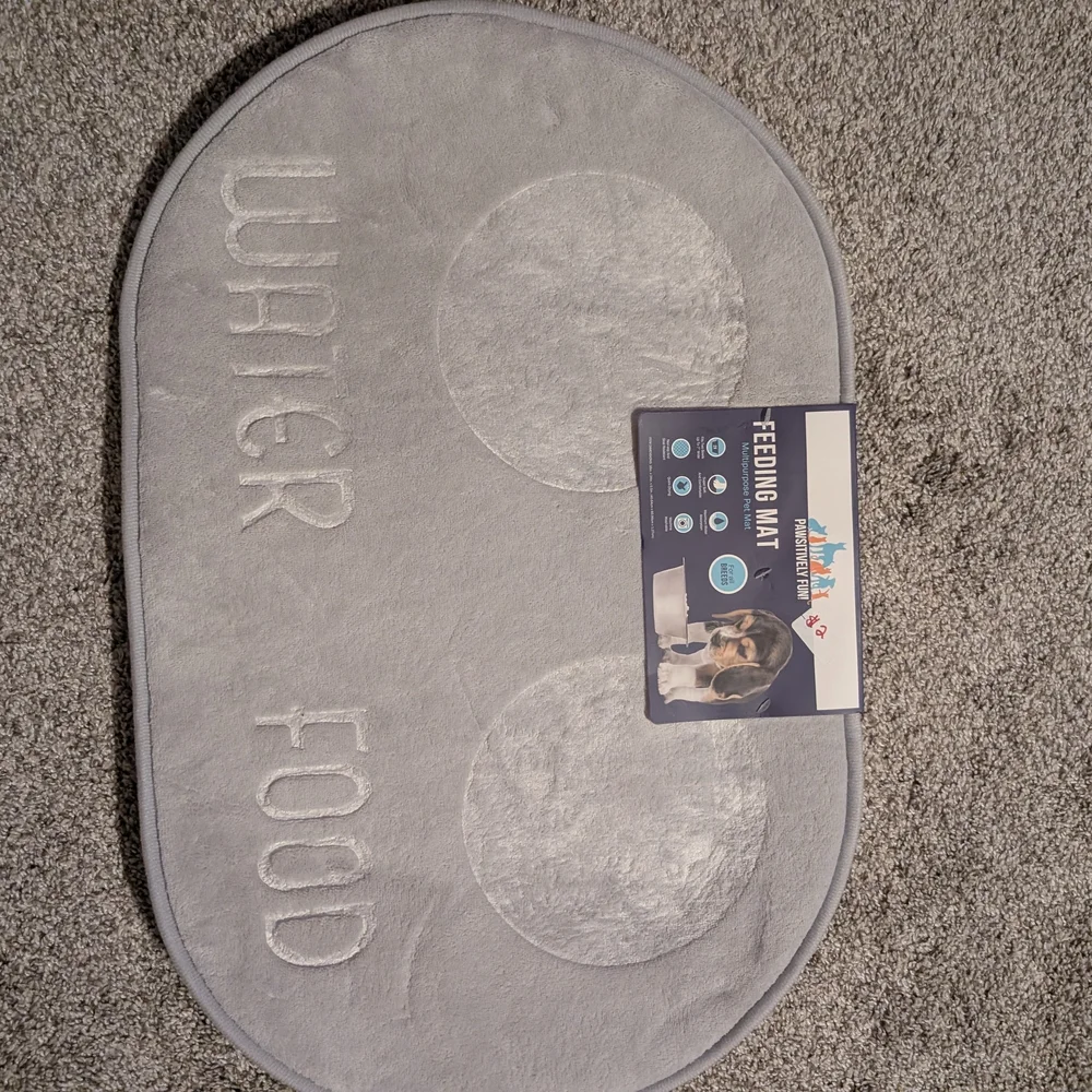 New! Gray Pet Feeding Mat